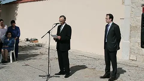 Josep Sala va fer lectura d'unes paraules en reconeixement a la tasca del seu pare.
