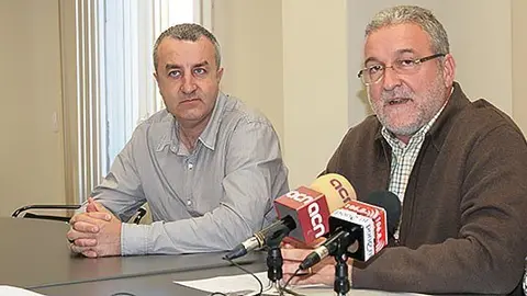 El nou gerent del Consell Comarcal del Pla d'Urgell Joan Torrent amb Francesc Fabregat.