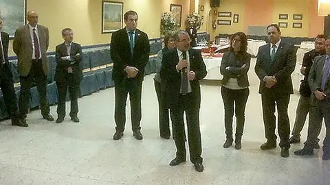 Joan Reñé en el seu parlament dirigit als periodistes dels mitjans lleidatans.