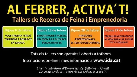 Imatge del nou cicle de tallers a la Incubadora d&#39;Empreses de Bell-lloc.