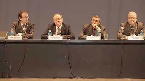 Marc Solsona, Joan Reñé, Ramon Carné i Francesc Fabregat, inauguren la jornada.