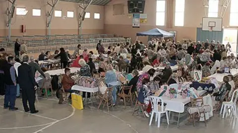 Imatge de la Trobada de Puntaires en la Fira COMINART de Vilanova de Bellpuig.