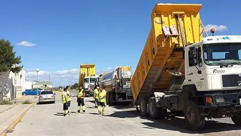 Els treballs d&#39;arranjament de la carretera de Térmens en el tram de Bellvís.