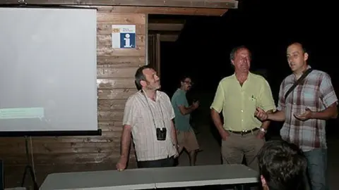 Tono Folguera, Jordi Sargatal i Toni Costa, van presentar la Mostra de Cinema a la fersca.