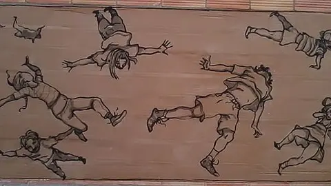 El mural realitzat pel Centre d&#39;expressió artística Solaç per Paraules al Mur.