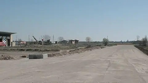 Imatge de la Roda Nord i el Parc de Bombers, en la primera fase de l&#39;obra.