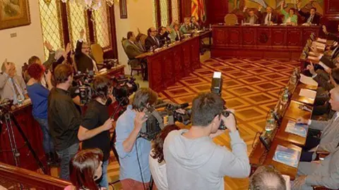 Imatge de les votacions de la Diputació de Lleida.