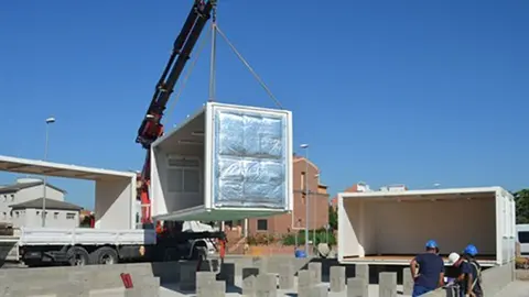 Inici de les obres de l'escola les Arrels l'any 2013, al carrer Girona de Mollerussa.