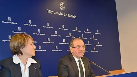 El president Joan Reñé presenta el pressupost de 2015 de la Diputació de Lleida.