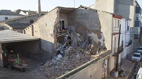 La casa que s'ha ensorrat a l'Av. Dr. Garcia Teixidó de Miralcamp.