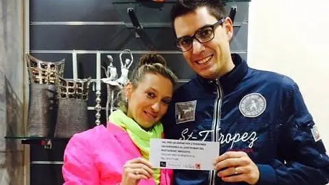 Violeta i Ferran guanyadors del sopar de +KeFlors al restaurant Resquitx de Golmés.