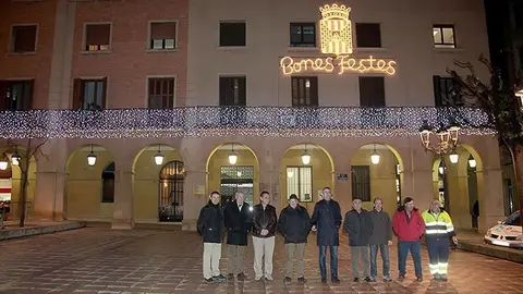 Acte de l&#39;encesa de les llums de l&#39;edifici consistorial de Mollerussa.