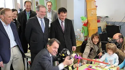 Visita del president Mas, i Joan Reñé a l'equipament del Molí de Bellera.