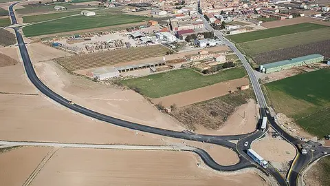 Imatge aèria de la variant d'Ivars d'Urgell