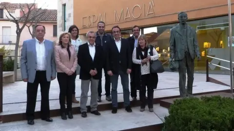 Josep Rull i els dirigents de CiU visitant l'Espai Macià