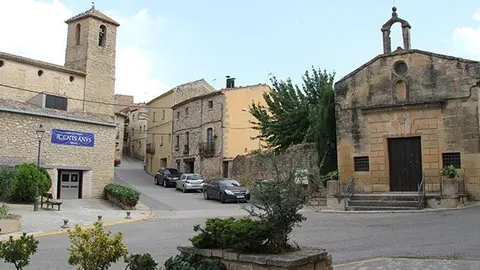Imatge dels edificis emblemàtics de la Pobla de Cérvoles.