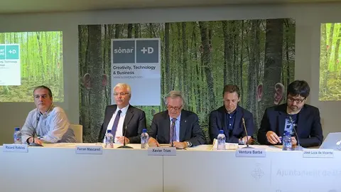 El conseller Ferran Mascarell presideix la presentació de la tercera edició de Sónar +                           