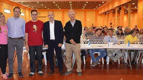 Marc Solsona, Jordi Bort, Joan Guinovart, Xavier Ayala i Elisabet Carnicé.