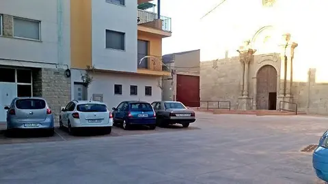 Imatge de les obres de reforma de la plaça Major del Palau.