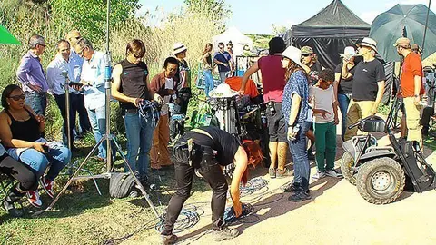 Carles Porta en el rodatge a l'Estany d'Ivars i Vila-sana.