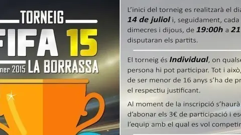 Cartell del torneig FIFA15 a l'Oficina Jove de les GarriguesT