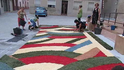 El Palau va recordar les catifes del Corpus