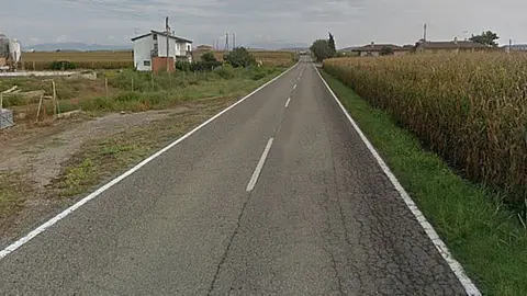 La carretera C-73 entre Linyola i Bellcaire d'Urgell