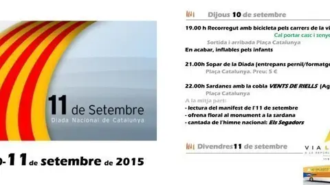 programa dels actes de l'11setembre de 2015 a JunedaT