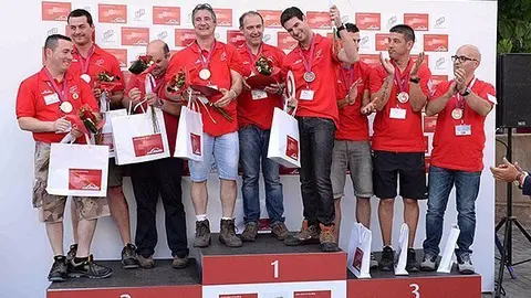 Els tres equips guanyadors de la Copa 2015 Linde.