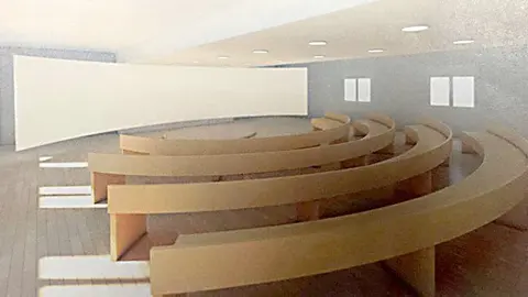 Imatge virtual de la sala de projeccions temàtiques de Vila-sana