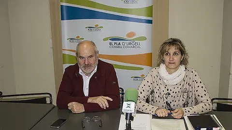 El president Josep M. Huguet i la tècnic Sònia Oriola