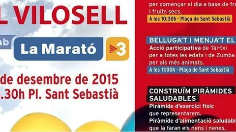 Cartell dels actes de la Marató de TV3 al Vilosell