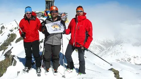 Jacint Millat, Roger Segarra i David Sancho al cim de la Pica d'Estats