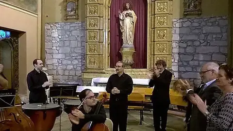 El compositor Rafel Moreno i el director Eduar Comalada a Golmés