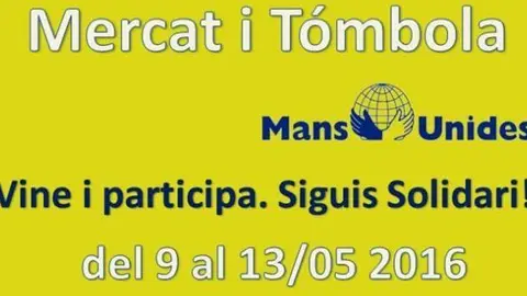 cartell Mercat Tómbola de Mans Unides