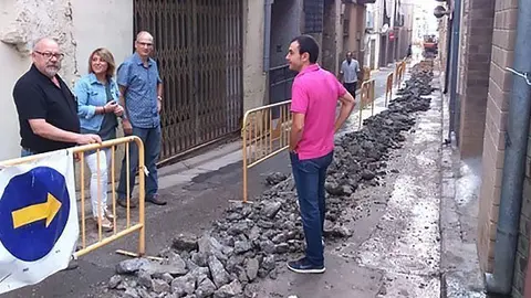 Obres carrer Sèquia aitona portada