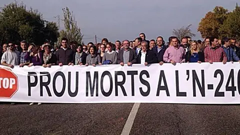 La concentració va tallar la N-240 durant una hora, entre Lleida i Juneda