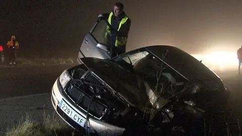 Un dels vehicles implicats en l'accident que ha tingut lloc el 2 de desembre del 2016 a l'N-240, al terme de Lleida. (Horitzontal)