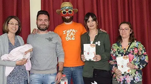 Sr. Postu i la regidora de cultura de Linyola Alba Balcells, en L'Anril Cultural