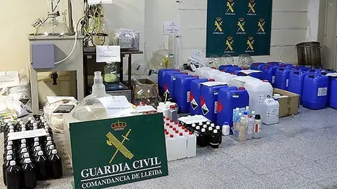 Material confiscat en el pis de Mollerussa