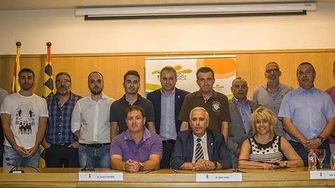 Joan Trull amb el consellers que l'acompanyaran en el mandat