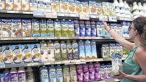 Secció de làctics en una superficie comercial