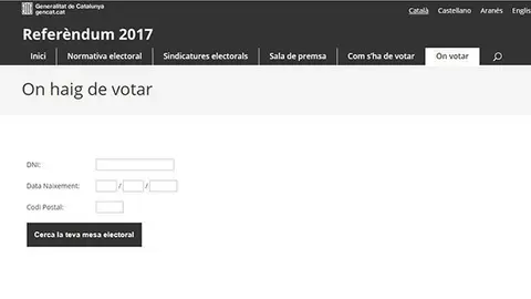 Web en el que s'han publicat els col·legis electorals