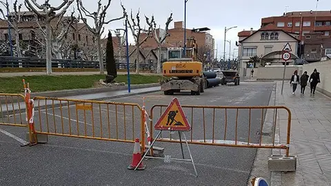 Obres del col·lector de sanejament de la plaça Manuel Bertrand
