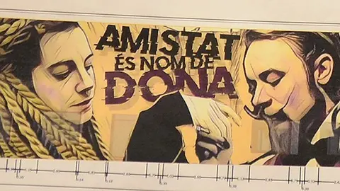 Mural de l'artista Sergi Gaya que decorarà la façana de la cafeteria de L'Amistat