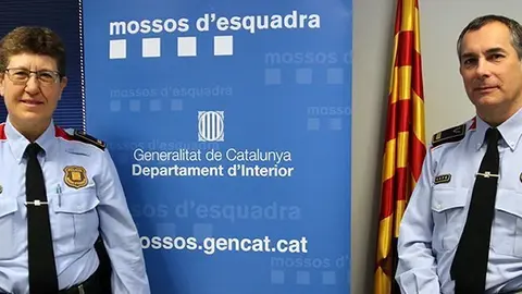 La inspectora Antònia Bardina i l'inspector Xavier Ribelles en la presentació de la campanya