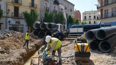Obres del col·lector de la plaça Manuel Bertrand de Mollerussa