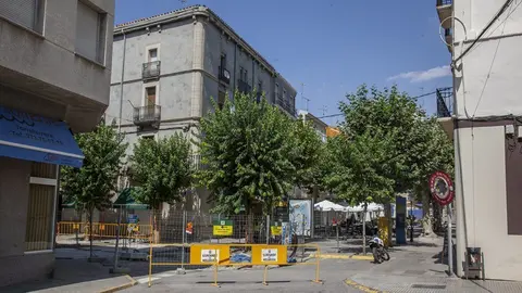 Obres a la plaça Major de Mollerussa