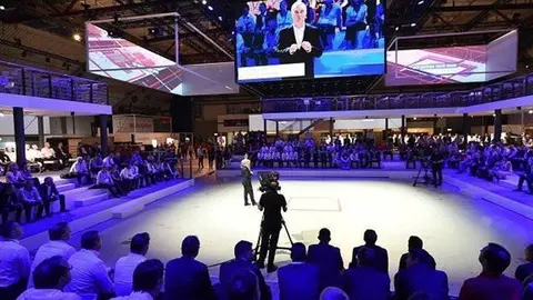 Espai de presentació del  Linde World Material Handling 2018