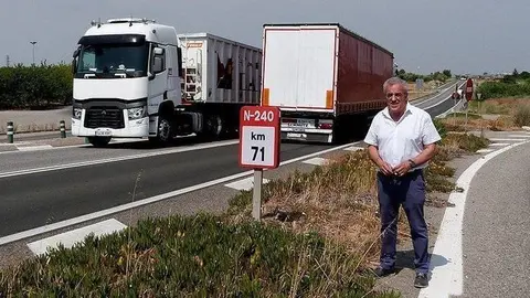 Enric Mir al punt quilòmetric 71, un dels trams més conflictius de l'N-240